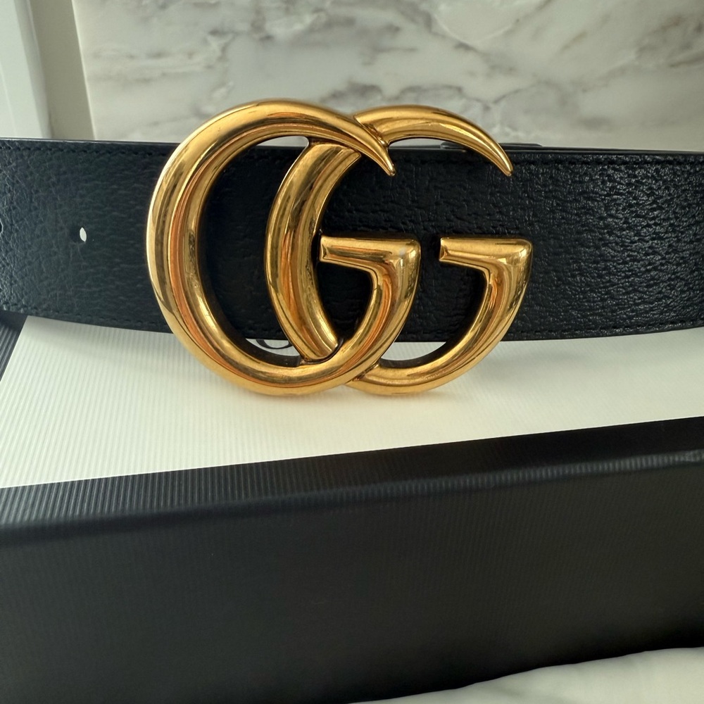 GG Marmont Wide belt black size 75